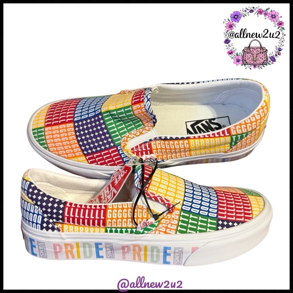 Van's Rainbow Pride Slip on Shoes New with Tags Gorgeous! LQBTQ+ MultiHP - Picture 6 of 15